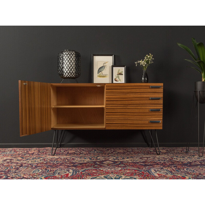 Vintage chest of drawers in zebrano veneer with four drawers, Germany 1950s 