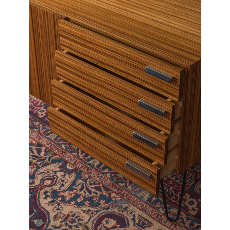 Vintage chest of drawers in zebrano veneer with four drawers, Germany 1950s 