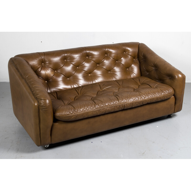 Artifort couch in leather, Geoffrey HARCOURT - 1960s