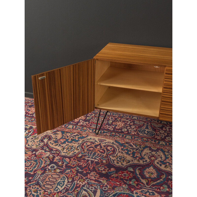 Vintage chest of drawers in zebrano veneer with four drawers, Germany 1950s 