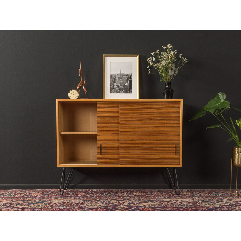 Mid century dresser in zebrano veneer with two sliding doors, 1950s