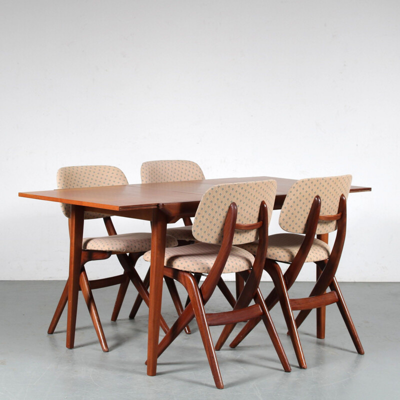 Mid century dining set by Louis van Teeffelen for Wébé, Netherlands 1950s