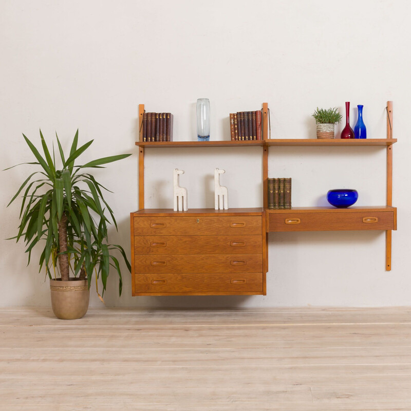 Vintage danish oak wall unit by Preben Sorensen with dresser and a console