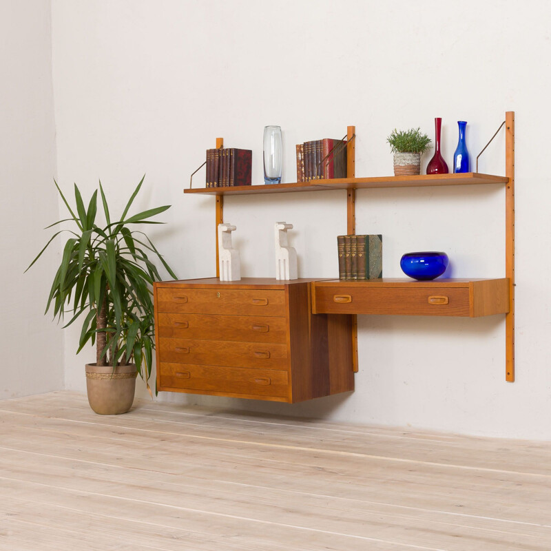 Vintage danish oak wall unit by Preben Sorensen with dresser and a console