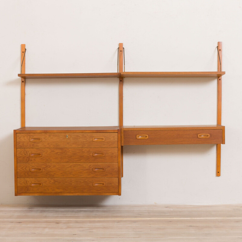 Vintage danish oak wall unit by Preben Sorensen with dresser and a console