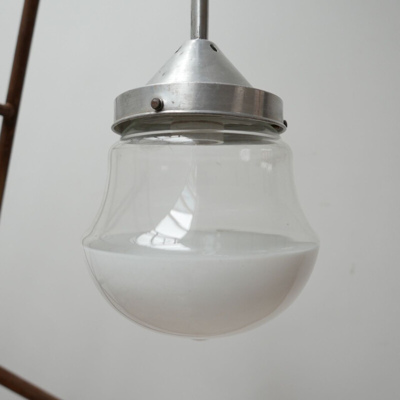  Vintage two-tone pendant lamp, Germany 1950