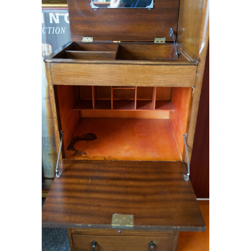 Vintage solid oak wardrobe, Edwardian 1930