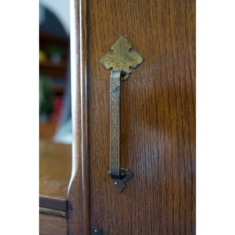 Vintage solid oak wardrobe, Edwardian 1930