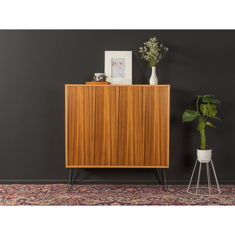 Vintage zebrano veneer wardrobe with two doors, 1950