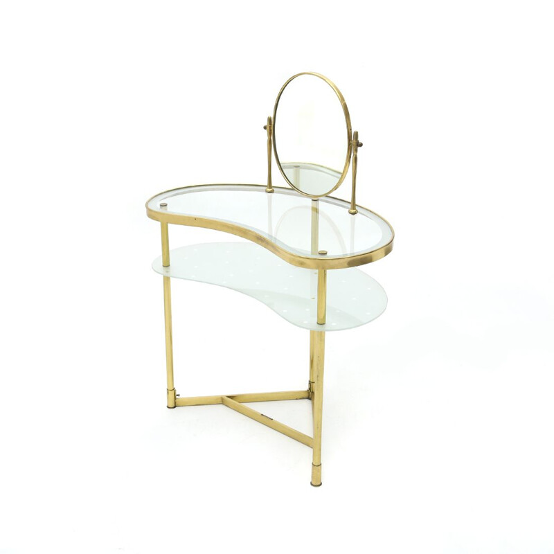 Vintage brass and glass dressing table by Lampadarte 1950