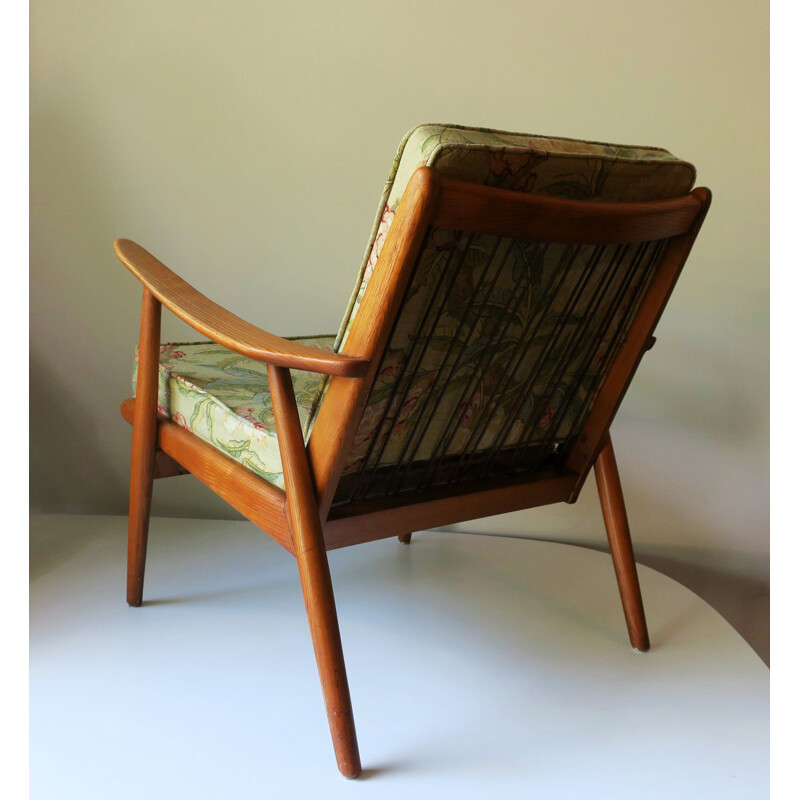 Danish vintage  ash lounge chair, 1950s  
