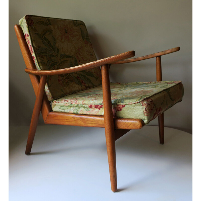 Danish vintage  ash lounge chair, 1950s  