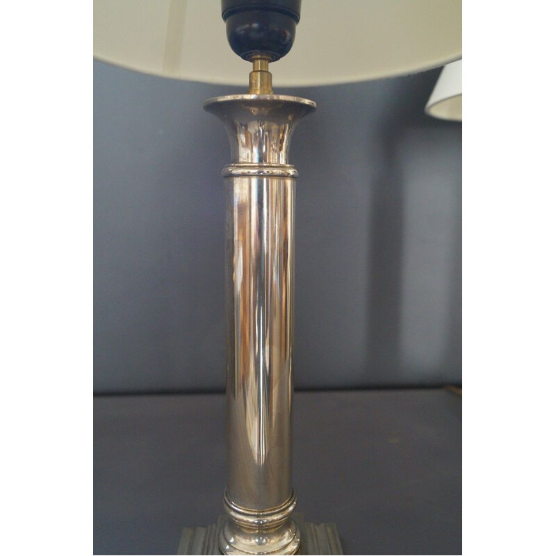 Pair of vintage metal baluster lamps, 1970