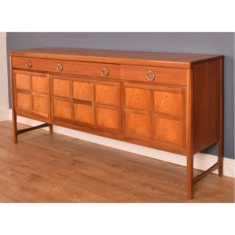 Vintage squares long teak sideboard by Nathan, 1960s