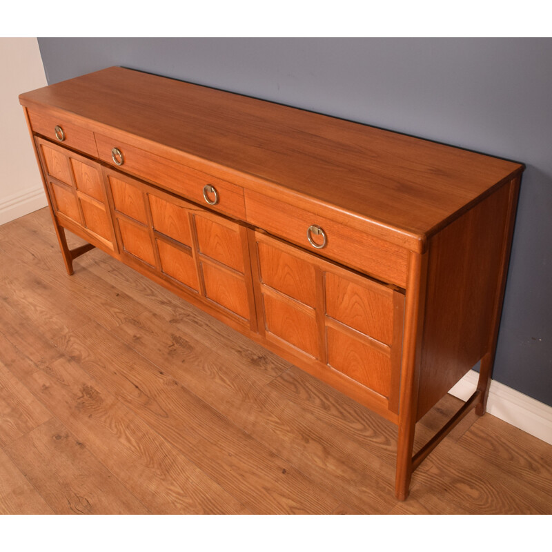 Vintage squares long teak sideboard by Nathan, 1960s