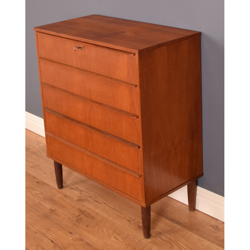 Vintage teak danish chest of drawers, 1960s