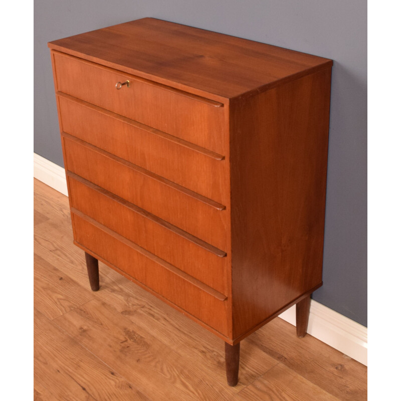 Vintage teak danish chest of drawers, 1960s