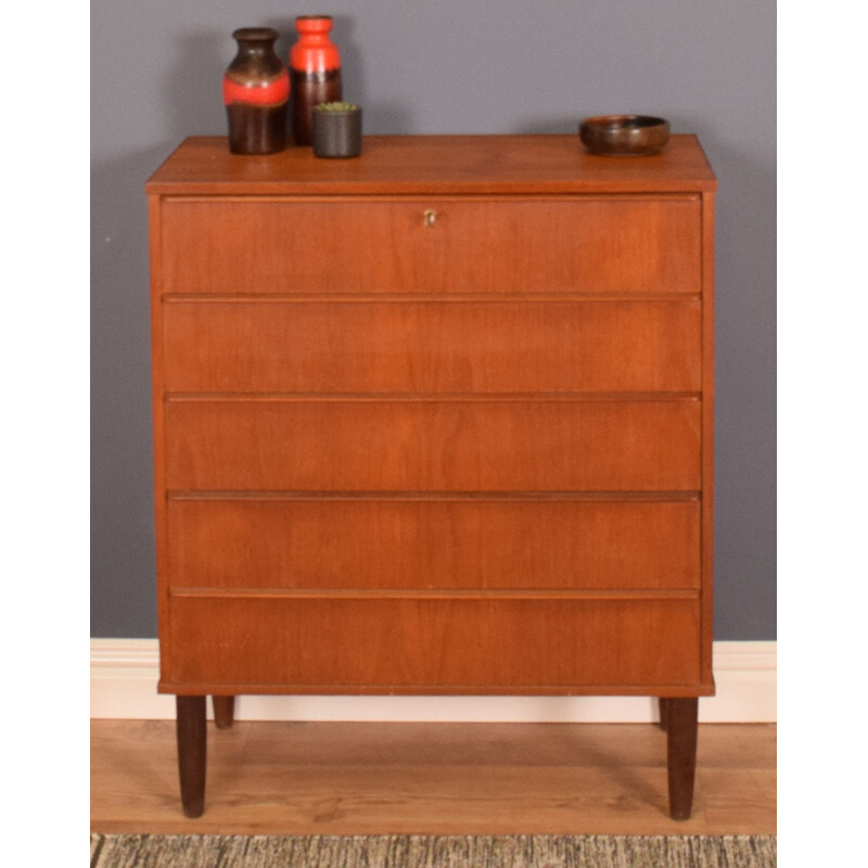 Vintage teak danish chest of drawers, 1960s