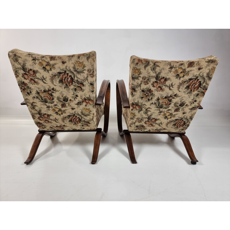 Mid century armchairs H 269 by Jindrich Halabala, 1930s