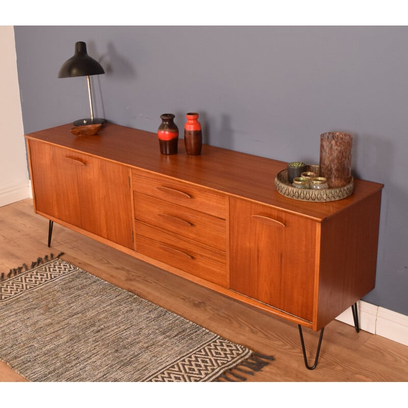 Mid century teak sideboard on hairpin legs for Jentique, 1960s