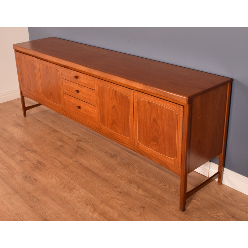 Mid century long teak squares sideboard by Nathan, 1960s