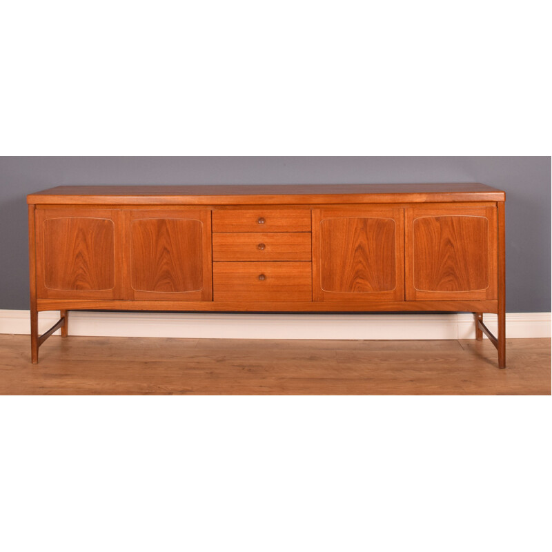 Mid century long teak squares sideboard by Nathan, 1960s