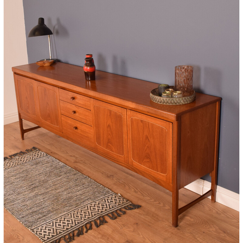 Mid century long teak squares sideboard by Nathan, 1960s