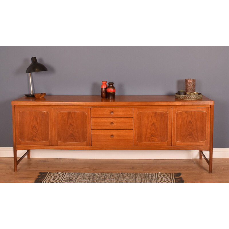 Mid century long teak squares sideboard by Nathan, 1960s