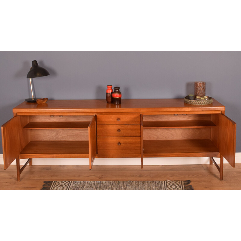 Mid century long teak squares sideboard by Nathan, 1960s