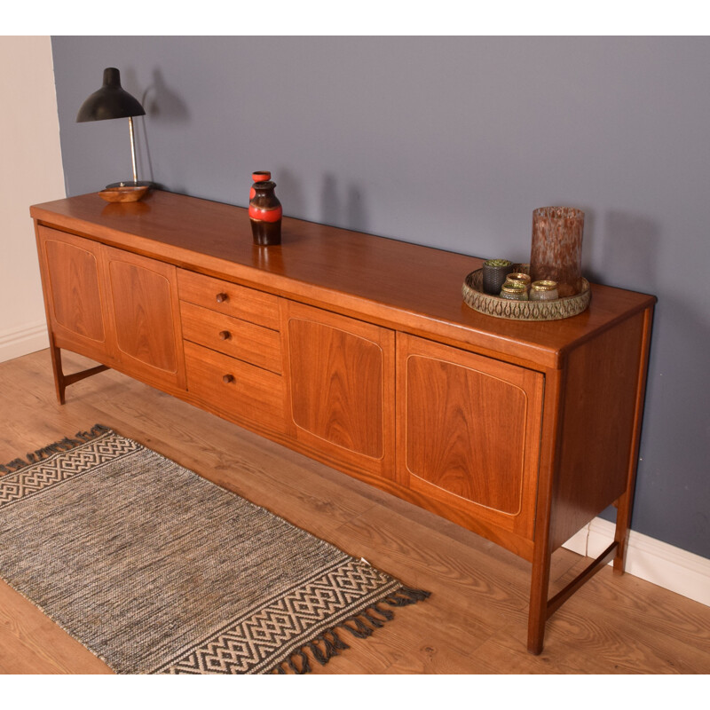 Mid century long teak squares sideboard by Nathan, 1960s