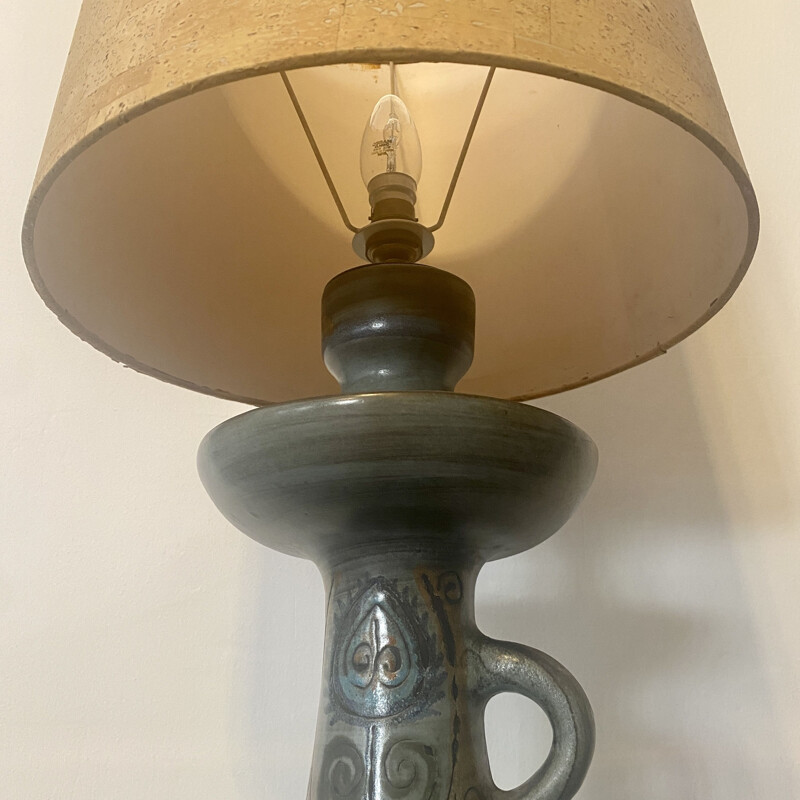 Lampe en céramique vintage par Jean de Lespinasse 1960