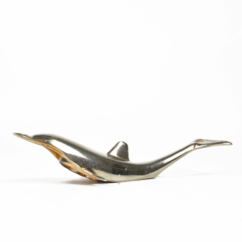 Vintage chrome dolphin bottle opener, Germany 1970s