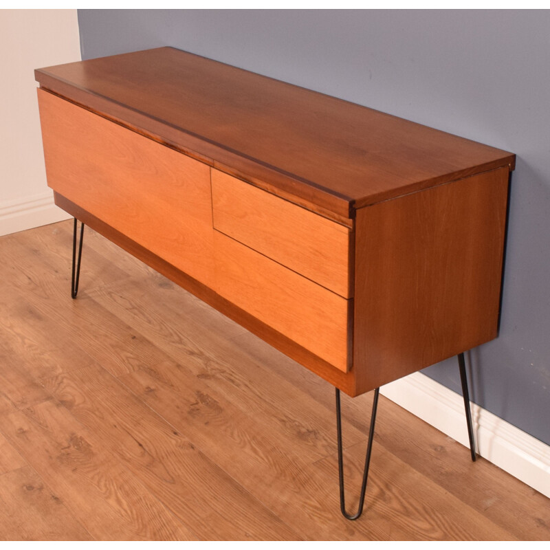 Mid century teak sideboard hairpin legs for White & Newton, 1960s 