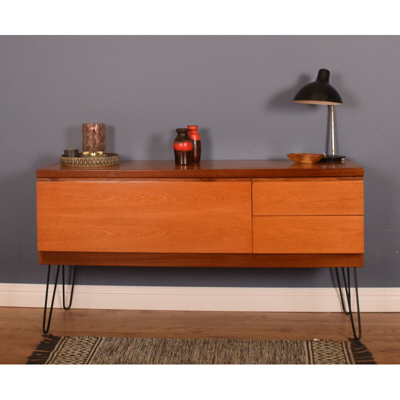 Mid century teak sideboard hairpin legs for White & Newton, 1960s 