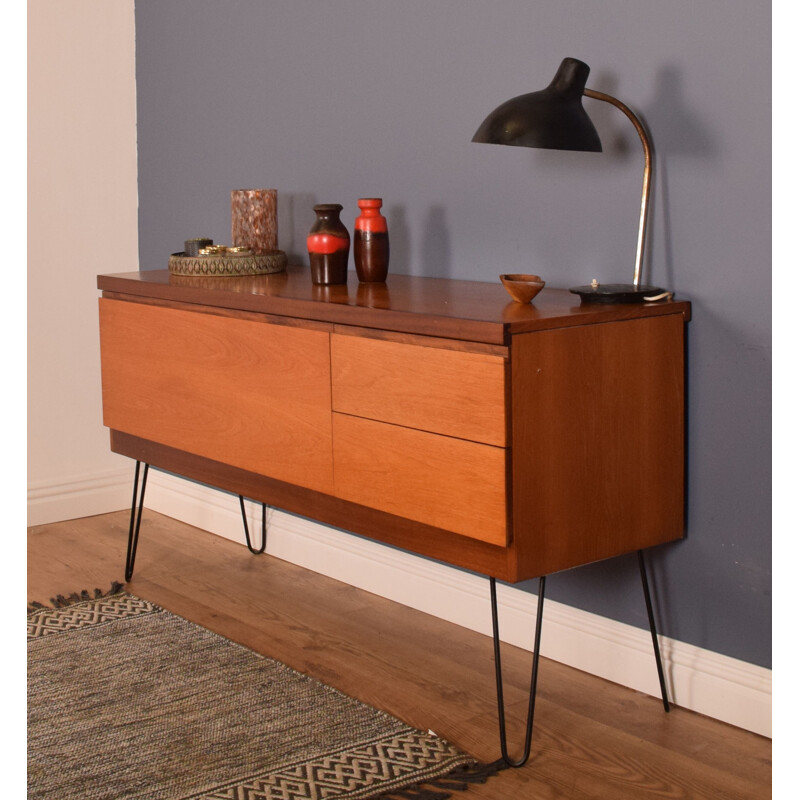 Mid century teak sideboard hairpin legs for White & Newton, 1960s 