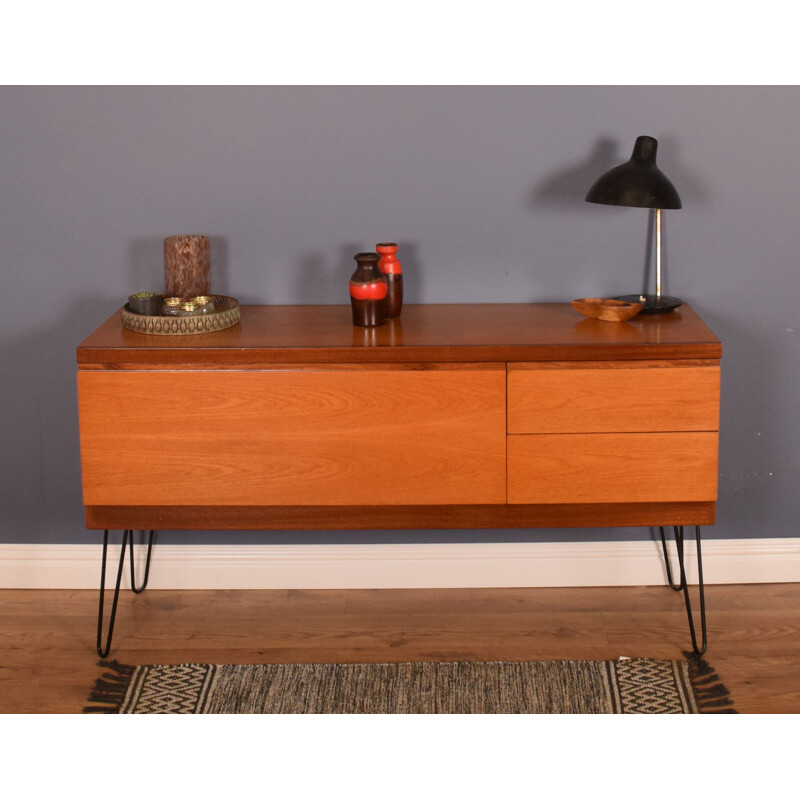 Mid century teak sideboard hairpin legs for White & Newton, 1960s 