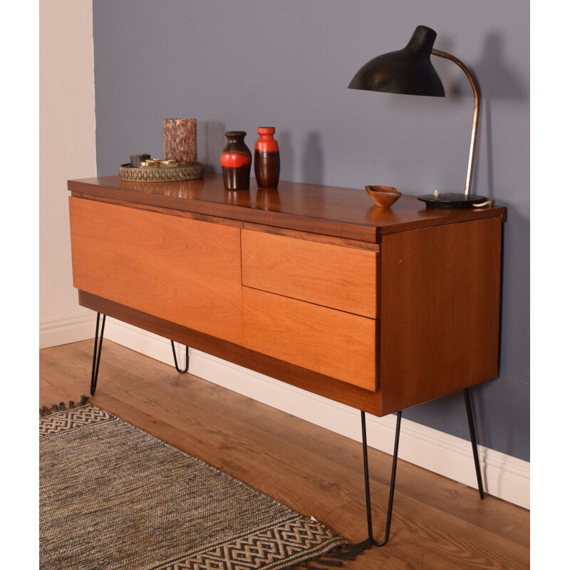 Mid century teak sideboard hairpin legs for White & Newton, 1960s 