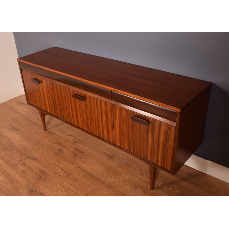 Vintage long sideboard in afromosia and rosewood EON by Elliots of Newbury for RHF, 1960s