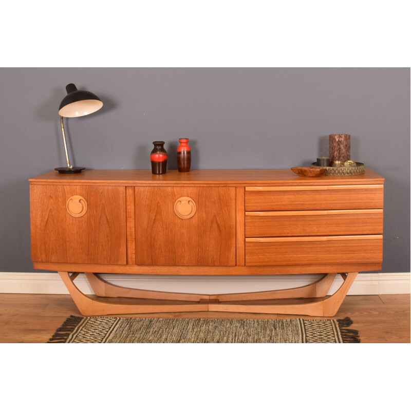 Mid century Teak sideboard X Leg for Beautility, 1960s