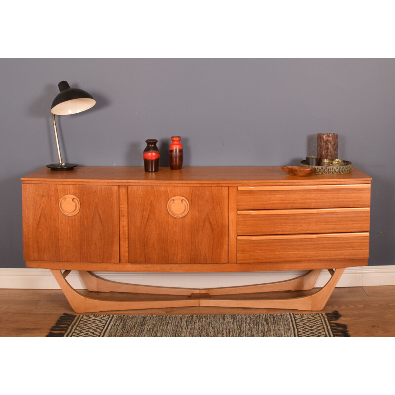 Mid century Teak sideboard X Leg for Beautility, 1960s