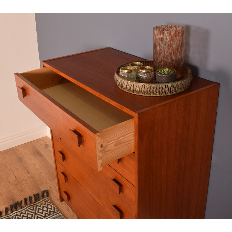 Vintage tall teak chest of drawers, 1960s