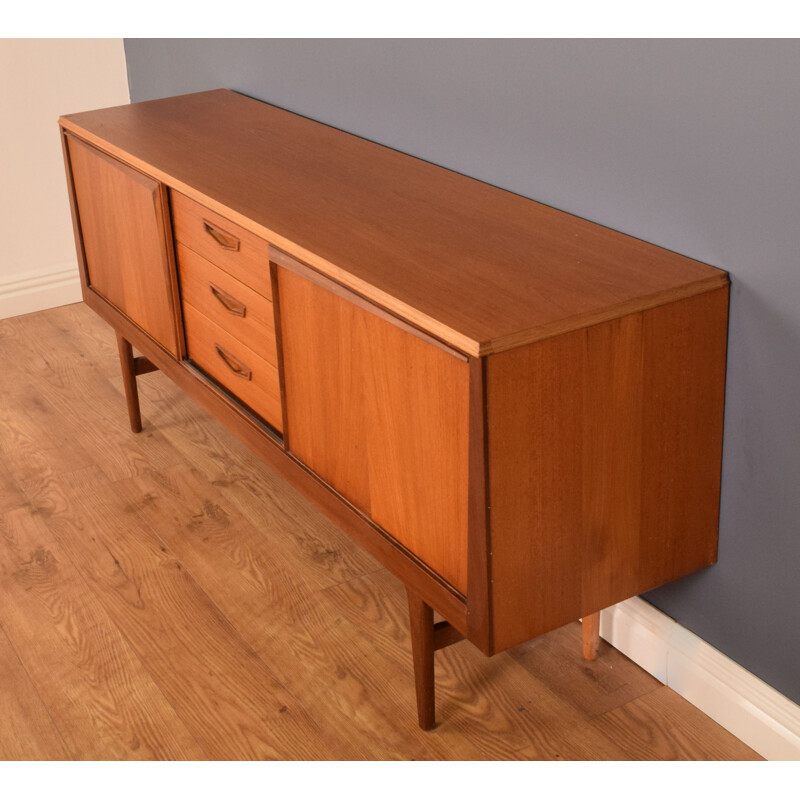 Vintage long teak sideboard by Elliots of Newbury for Royal Heritage Furniture, 1960s