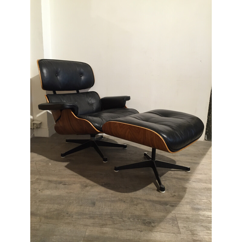 Fauteuil EAMES "Lounge Chair 670" et son ottoman "671" - années 70