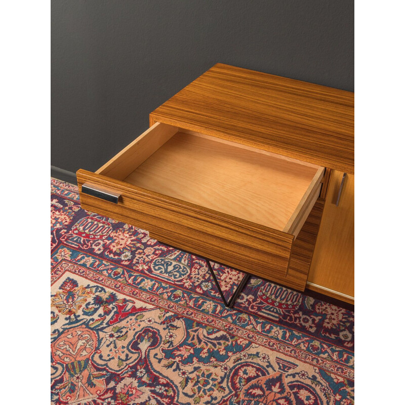 Mid century sideboard in zebrano veneer with 4 drawers, 1950s