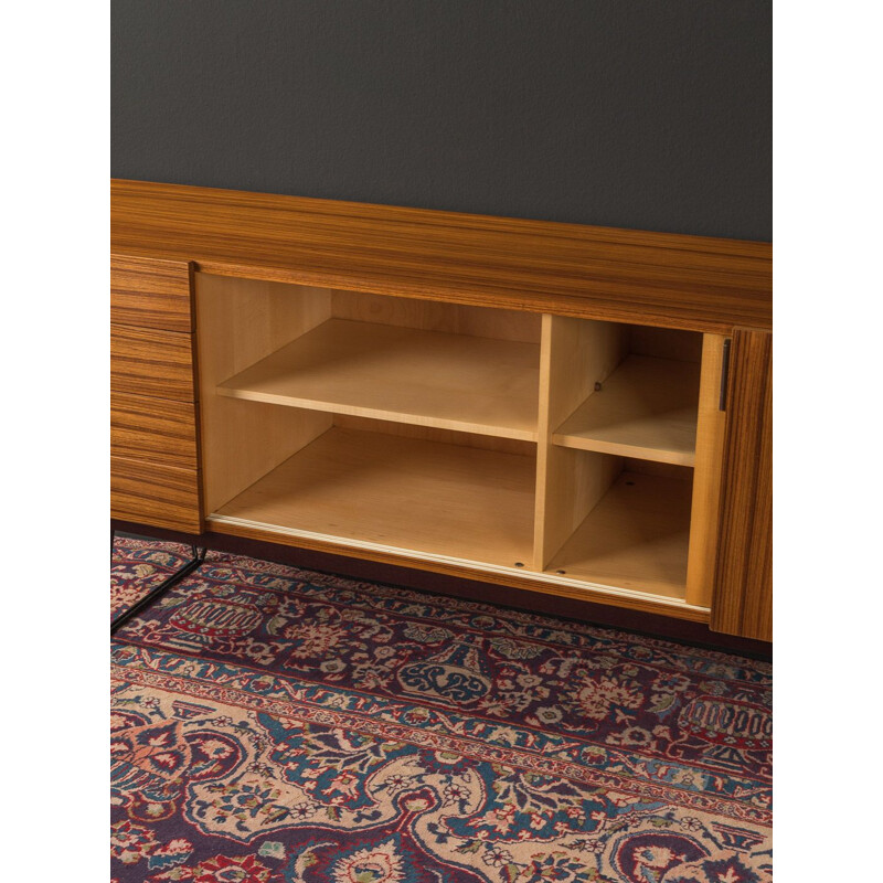 Mid century sideboard in zebrano veneer with 4 drawers, 1950s