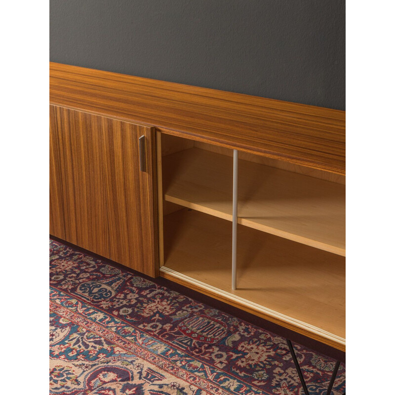 Mid century sideboard in zebrano veneer with 4 drawers, 1950s