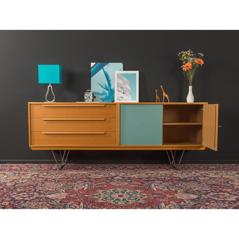 Vintage sideboard in oak veneer with 3 drawers for WK Möbel, 1960s