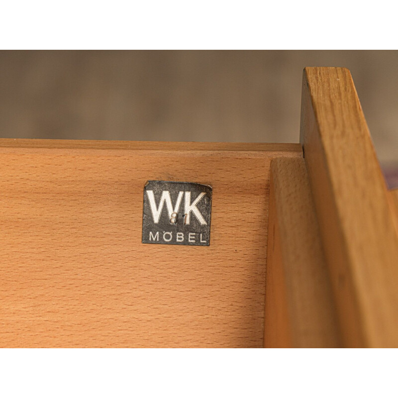 Vintage sideboard in oak veneer with 3 drawers for WK Möbel, 1960s