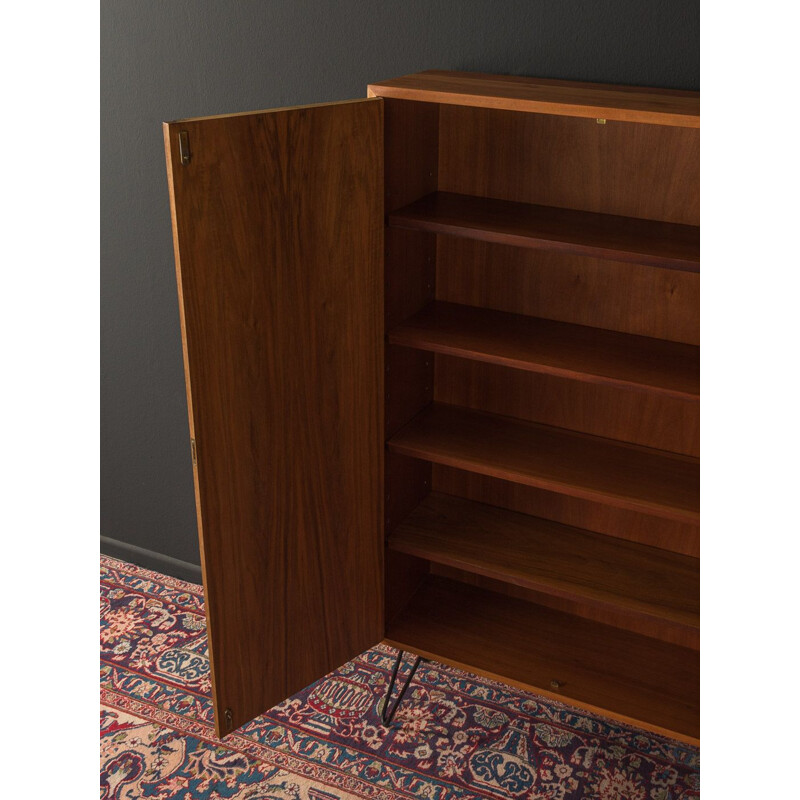 Mid century shoe cabinet in walnut veneer with 2 doors for WK Möbel, 1950s