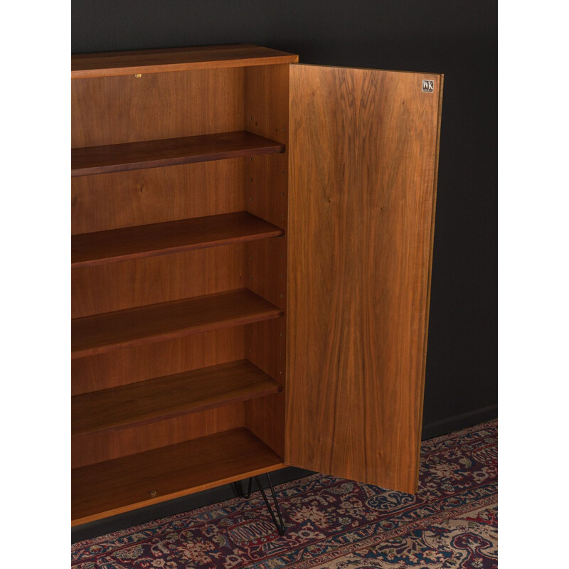 Mid century shoe cabinet in walnut veneer with 2 doors for WK Möbel, 1950s